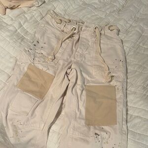 Free people white barrel jeans